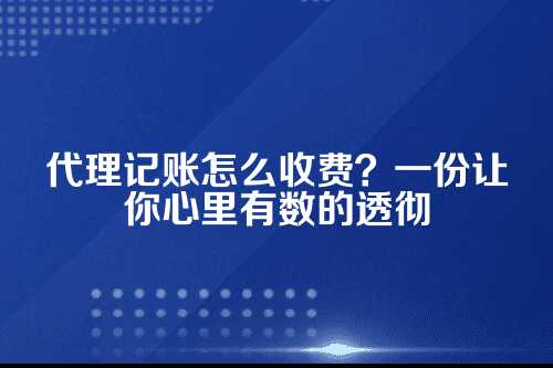 代理记账收费明细标准怎么填