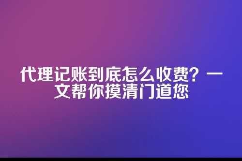 代理记账收费依据怎么写