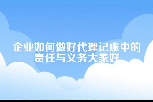 企业在代理记账中的责任及义务是什么