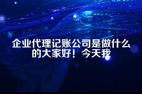 企业代理记账公司是做什么的呢