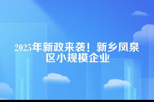 新乡凤泉区小规模企业记账报税流程及费用多少钱(2025年新政策)