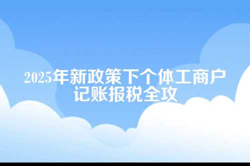 新多个体工商户记账报税流程及费用多少钱(2025年新政策)