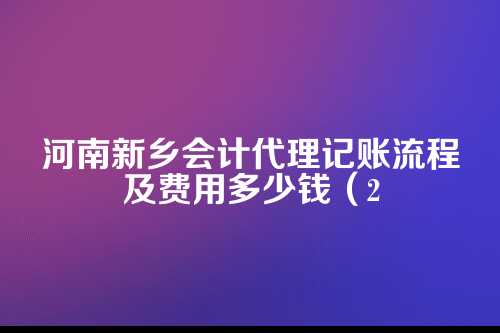 河南新乡会计代理记账流程及费用多少钱(2025年新政策)