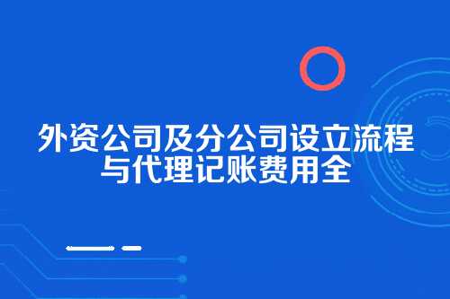 公司及分公司设立流程外资代理记账费用1图片