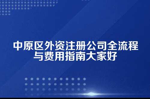中原区外资注册公司怎么办流程及费用
