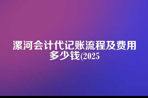 漯河会计代记账流程及费用多少钱(2025年新政策)