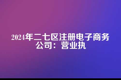 二七区注册公司如何办理营业执照流程及资料，2025年最新整理郑州市二二七区注册电子商务公司流程及资料，2025年最新整理