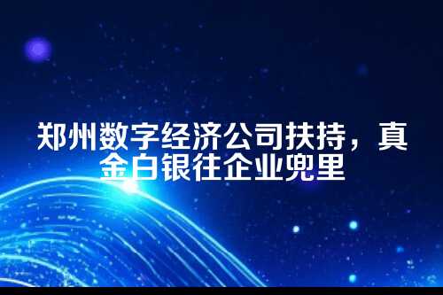 一、先说说郑州为啥要砸钱搞数字经济